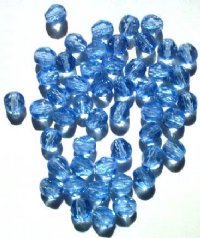 50 6mm Faceted  Light Sapphire